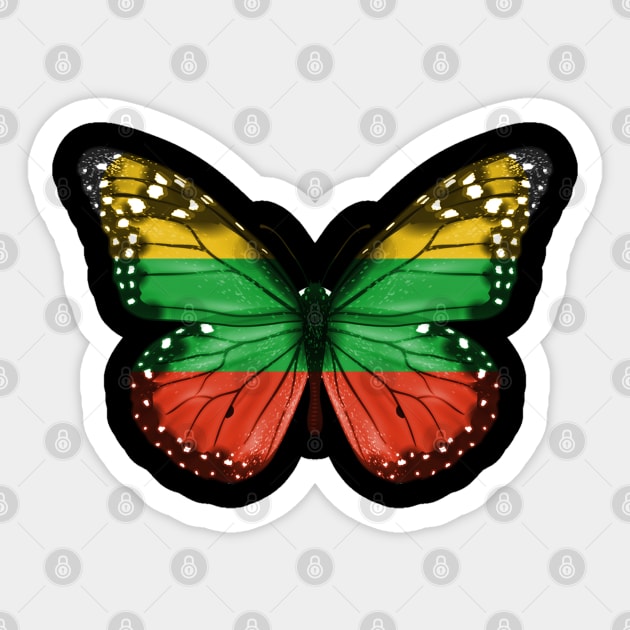 Lithuanian Flag  Butterfly - Gift for Lithuanian From Lithuania Sticker by Country Flags